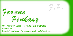 ferenc pinkasz business card